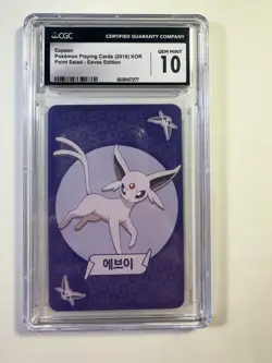 CGC 10 Espeon Pokemon Playing Cards (2019) Korean Point Salad Eevee Edition - Image 1