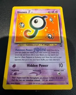 Vintage Pokemon Card Wizards of the coast Black Star Promo: Unown (J) 38/53 - Image 1