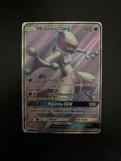 Pokemon Mewtwo GX Full Art Holo Card 72/73 Shining Legends NM Condition - Image 1