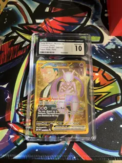 CGC 10 Team Rocket's Mewtwo ex 240/182 Hyper Rare Destined Rivals Pokemon TCG - Image 1
