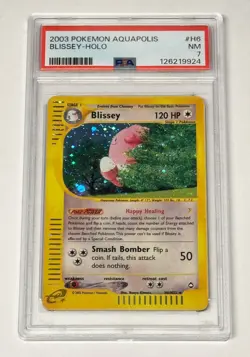 2003 POKEMON AQUAPOLIS #H6 BLISSEY-HOLO PSA 7 - Image 1