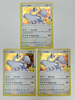 Pokemon Tcg Lot of 3 Lugia Celebrations Holo Rare - Image 1