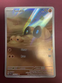 Pokemon TCG Sandile Scarlet & Violet Base Set 216/198 Holo Illustration Rare NM - Image 1
