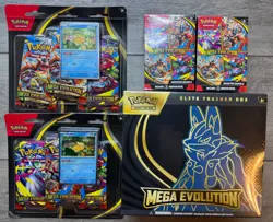 Pokemon Mega Evolutions ETB (Lucario) + 3 Pack and Booster Bundle Lot - Sealed - Image 1