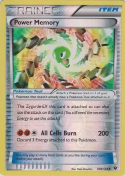 Power Memory 108/124 XY Fates Collide REVERSE HOLO PERFECT MINT! Pokemon - Image 1