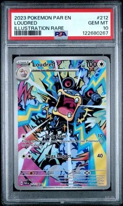 LOUDRED #212/182 PSA 10 • 2023 Sv04: Paradox Rift Illustration Rare Pokemon TCG - Image 1