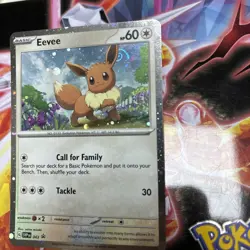Pokemon TCG Scarlet & Violet Eevee 043 Cosmos With SWIRL Holo Black Star Promo - Image 1