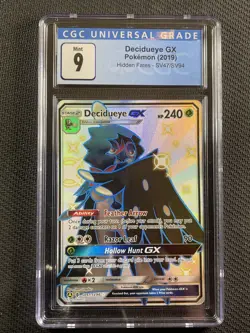 Pokemon Card CGC 9 Mint Decidueye gx Hidden Fates S&M 2019 SV47/SV94 - Image 1