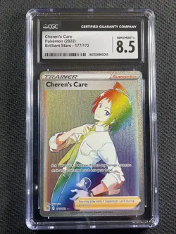 Pokemon Card CGC 8.5 NM/Mint+ Cheren's Care Brilliant Stars 2022 177/172 - Image 1