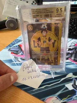 One Piece x BVB Monkey D. Luffy Promo Card ST13-003 Dortmund TCG Beckett BGS 9.5 - Image 1