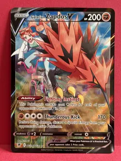 Galarian Zapdos V TG19/TG30 Ultra Rare Astral Radiance Pokemon Card - Image 1