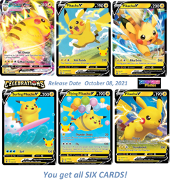 Pokemon Pikachu Starter Set SIX VMAX, V, promo cards, 25th Anniv Celebrations!! - Image 1