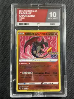 Pokemon Card Ace 10 Gem Mint Radiant Charizard Go Holo 2022 011/078 - Image 1