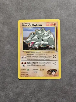 Pokemon TCG Brock's Rhyhorn 22/132 Unlimited Rare - WOTC Gym Heroes - NM - Image 1