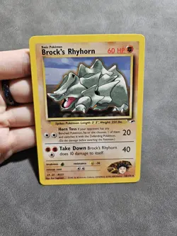 Pokemon TCG Brock's Rhyhorn 22/132 Unlimited Rare - WOTC Gym Heroes - NM - Image 2