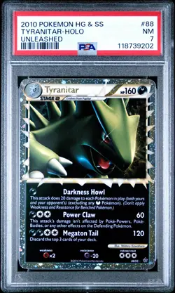 2010 POKEMON UNLEASHED TYRANITAR PRIME #88 ULTRA RARE PSA 7 NM #80552920 - Image 1