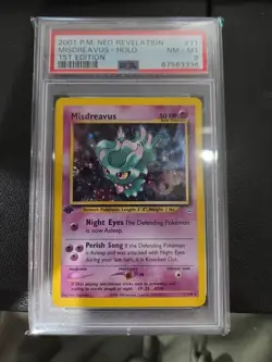 2001 Pokemon Neo Revelation 1st Edition #11 Misdreavus Holo PSA 8 NM-MINT - Image 1