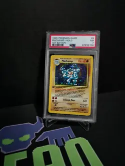 1999 POKEMON BASE SET 1ST EDITION #8 MACHAMP-HOLO PSA 7 - Image 3