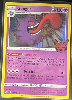 Pokemon TCG Chilling Reign Holo Gengar Halloween Trick or Trade Stamp 057/198 NM - Image 1