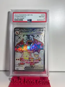 2023 POKEMON OBF EN-OBSIDIAN FLAMES ULTRA RARE #215 CHARIZARD EX PSA 8 - Image 1