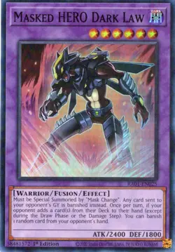 Yu-Gi-Oh! Masked HERO Dark Law 1st Ed. RA01-EN025 Super Rare NM/LP x1 - Image 1
