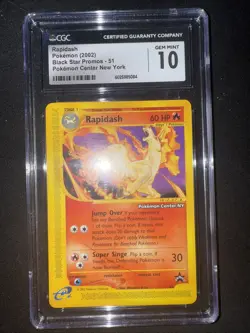 Rapidash Black Star Promo Card 51 Series Pokemon Center New York Cgc 10 - Image 1