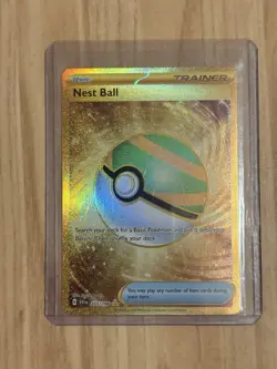 Nest Ball Gold Secret Rare 255/198 Scarlet & Violet Base Set Pokemon Card - NM - Image 1