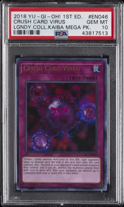 2018 YU-GI-OH! LEGEND COLL KAIBA MEGA PACK #EN046 CRUSH CARD VIRUS PSA 10 - Image 1