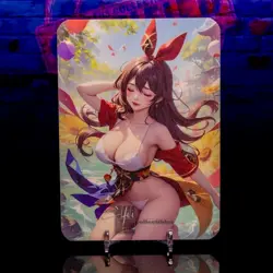 Amber Waifu Card A6 Oversized Genshin Premium Collectible Matte Board Spicy - Image 1