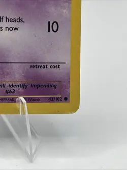 Pokemon TCG Abra Base Set Unlimited Common Card 43/102 MP 1999 WOTC Vintage Rare - Image 3