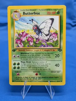 Pokemon Card Butterfree “d” 1st Edition Uncommon Jungle 33/64 LP Error - Image 1