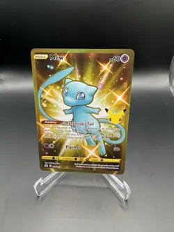 Celebrations Mew Full Art Ultra Rare Gold Holo 25/25 Pokemon Card NM - Image 1