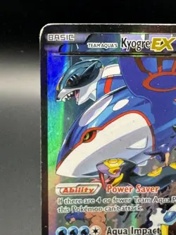 Pokemon TCG Team Aqua's Kyogre EX Double Crisis Holo Full Art Card 6/34 HP - Image 2