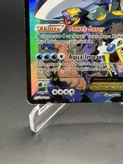 Pokemon TCG Team Aqua's Kyogre EX Double Crisis Holo Full Art Card 6/34 HP - Image 5
