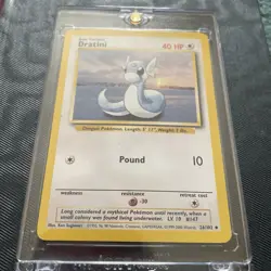 Dratini 1999 Base Set 26/102 Pokemon Card Near Mint Hard Cased - Image 1