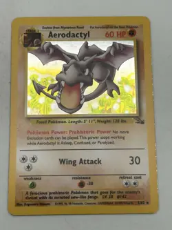 Aerodactyl - 1/62 - Holo Rare Fossil Set 1999 - Pokemon Card LP - Image 1
