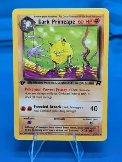 Dark Primeape 43/82 1st Edition Team Rocket Pokemon Card WOTC Uncommon NM - Image 1