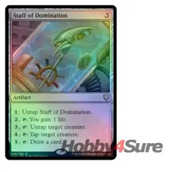 Foil Staff Of Domination M/NM Magic: The Gathering MTG Commander Legends - Image 1