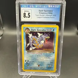 Dark Gyarados Prerelease Promo CGC 8.5 Holo 8/82 Team Rocket Pokemon Vintage - Image 1