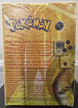 2000 Pokemon Gym Heroes Lt. Surge Theme Deck Sealed/New Wizards of The Coast - Image 3