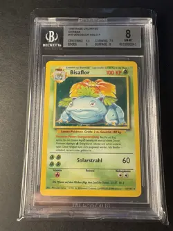 1999 Pokemon DEUTSCH Unlimited Base Set Bisaflor-Venusaur Holo 15/102 BGS 8 PSA - Image 1