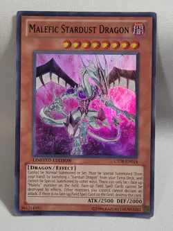3 x YuGiOh TCG Malefic Stardust Dragon CT08-EN014 Super Rare Limited Edition LP - Image 3