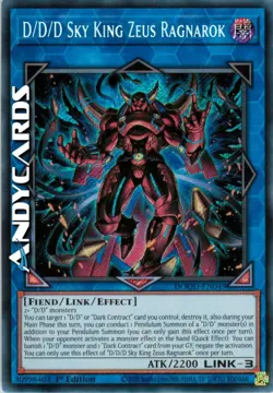 D/D/D SKY KING ZEUS RAGNAROK (Re Del Cielo) Segreta • DOOD EN049 • 1Ed • Yugioh! - Image 1