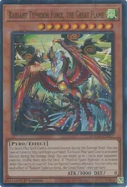 Radiant Typhoon Fonix, the Great Flame Secret Rare 1st Edition Yugioh - Image 1