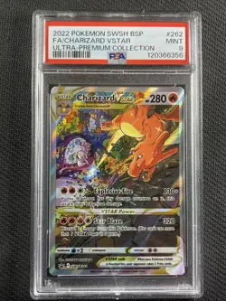 Pokemon Card PSA 9 Mint Charizard Vstar UPC Full Art Black Star Promo SWSH262 - Image 1