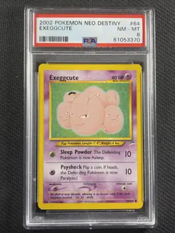 Pokemon Card PSA 8 NM-MT Exeggcute Neo Destiny Common 2002 64/105 - Image 1