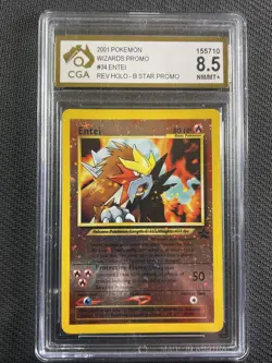 Pokemon Card CGA 8.5 Nm/Mt+ Entei Rev Holo Wizards Promo 2001 #34 - Image 1