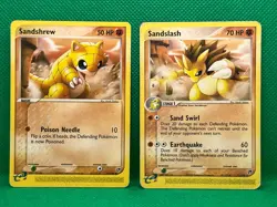 Pokemon Tcg Sandshrew 75/100 & Sandslash 21/100 EX Sandstorm Non Holo - Image 1