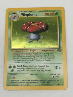 Pokemon Card TCG Vileplume Jungle 15/64 Unlimited Holo Rare LP - Image 1