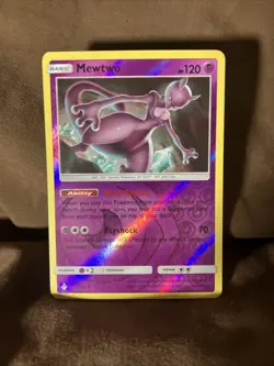 Mewtwo 75/214 LP/NM Reverse Holo Rare Unbroken Bonds Foil SM Pokemon TCG Card - Image 1